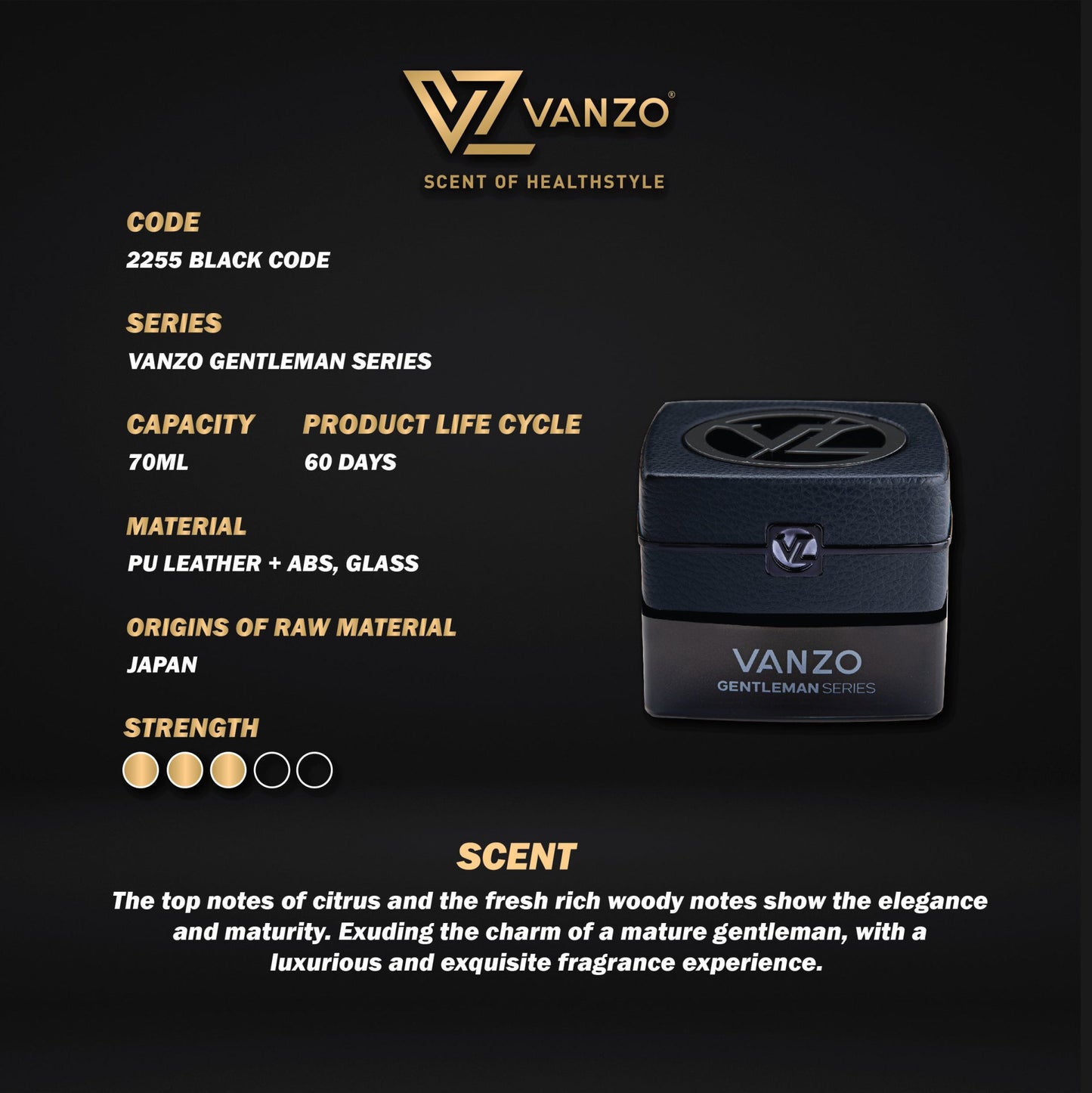 🖤 Black Code 2255 VANZO Gentleman Series Car 🚗🔥✨ - Dark, fresh, magnetic