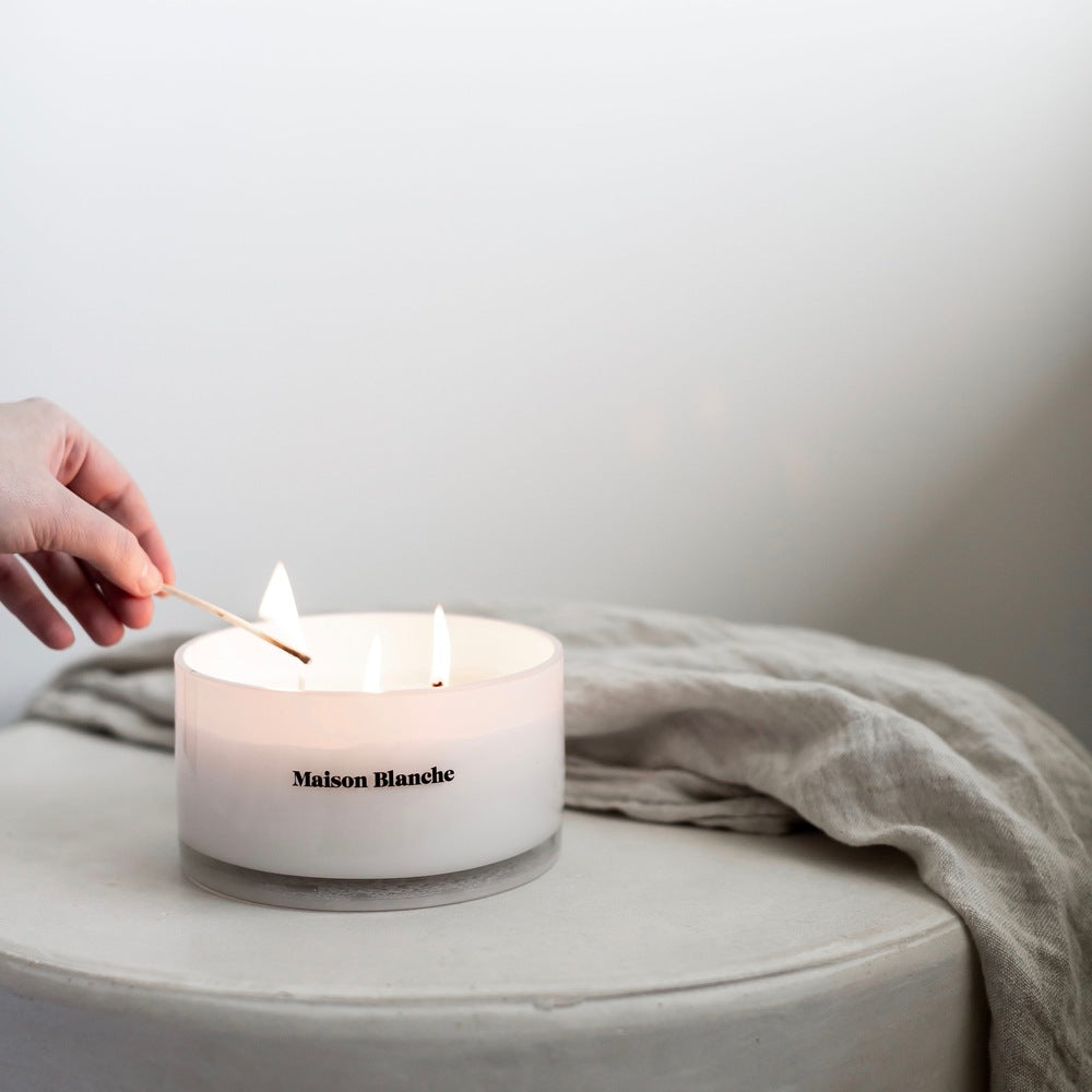 🍑 012 Peach & Elderflower Deluxe Candle – Maison Blanche 🕯️🌼 - Fruity, floral, sparkling