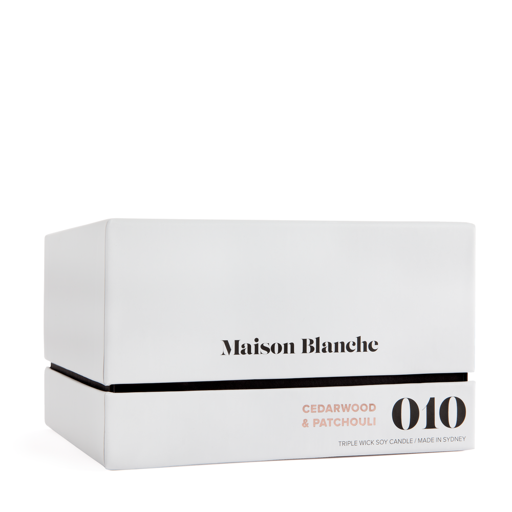 🌲 010 Cedarwood & Patchouli Deluxe Candle Maison Blanche 🕯️✨🤎 - Woody, soulful, deeply relaxing