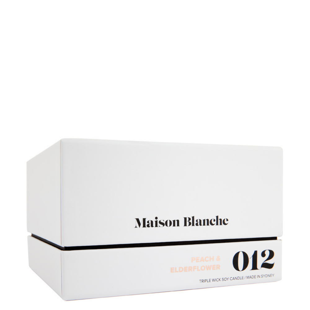 🍑 012 Peach & Elderflower Deluxe Candle – Maison Blanche 🕯️🌼 - Fruity, floral, sparkling