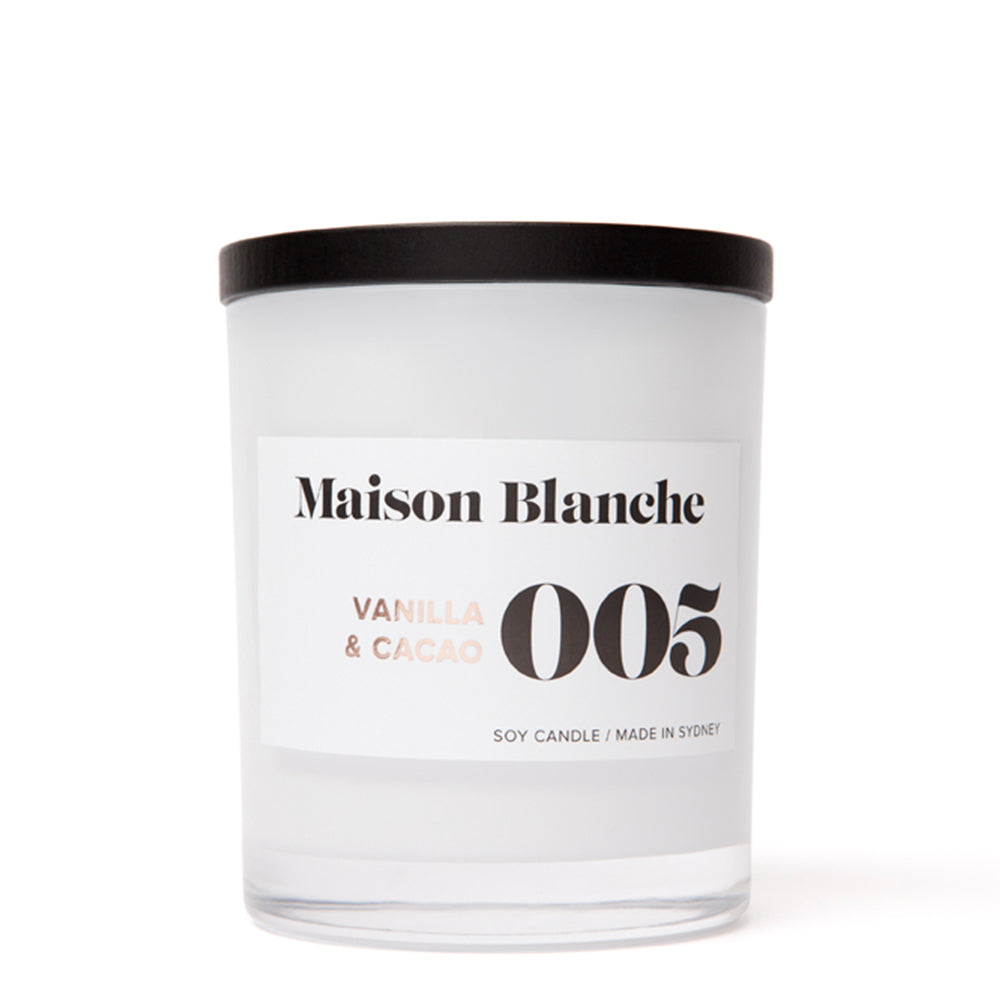 🍫 005 Vanilla & Cacao Large Candle – Maison Blanche ✨🕯️🤎 Decadent, comforting, irresistibly sweet