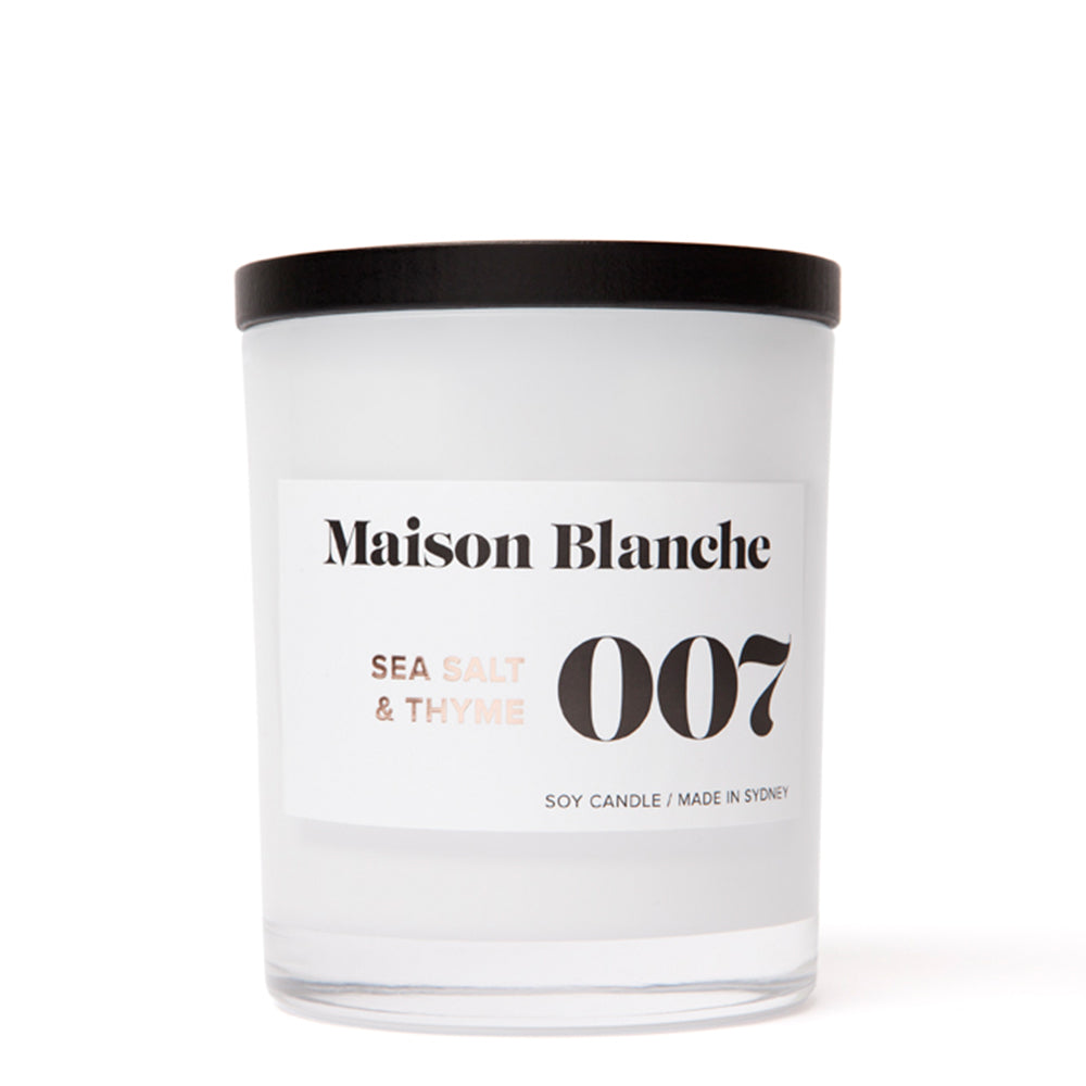 🌊 007 Sea Salt & Thyme LARGE Candle Maison Blanche 🕯️✨🌿- Fresh, earthy, energising
