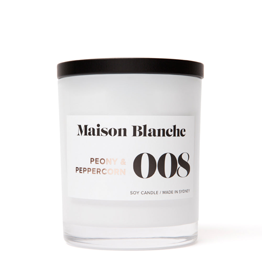 🌸 008 Peony & Peppercorn Medium Candle Maison Blanche ✨🕯️💗 - Floral, fresh, subtly spicy