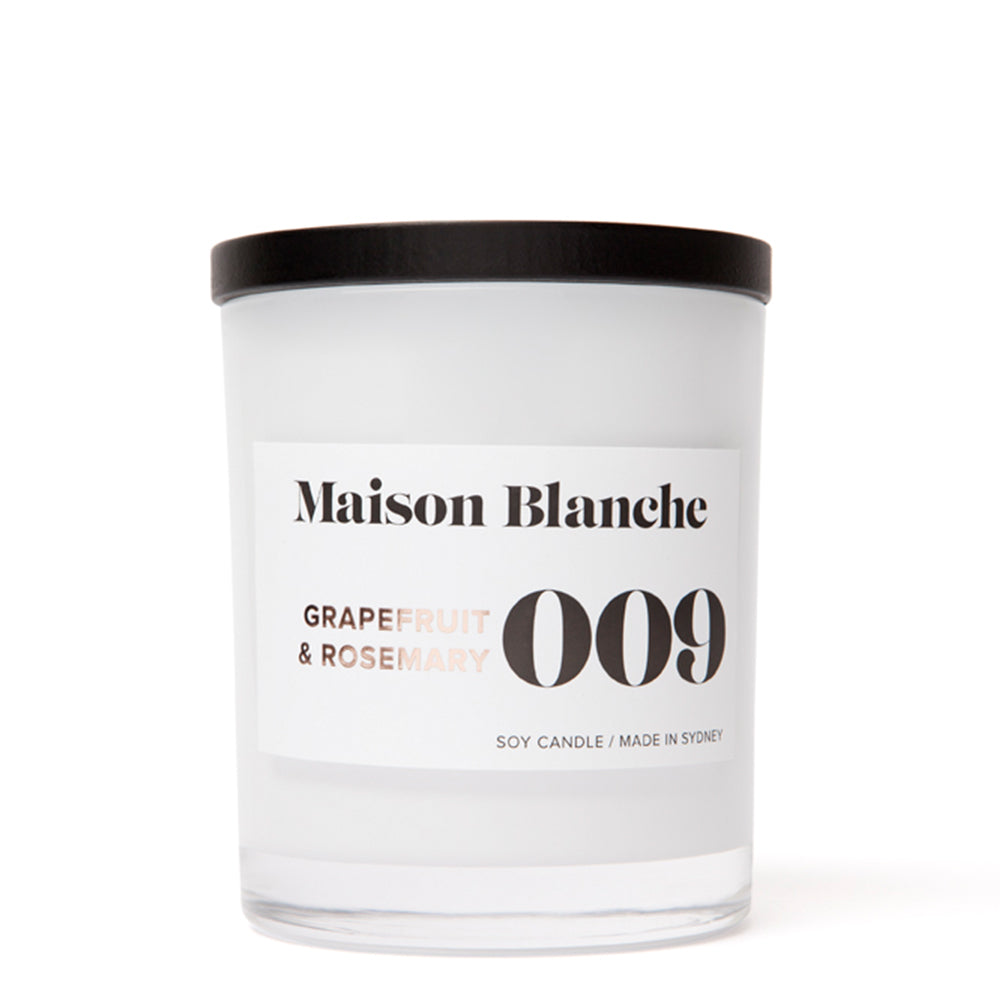 🍊 009 Grapefruit & Rosemary Medium Candle Maison Blanche 🌿🕯️✨ - Fresh, citrusy, aromatic