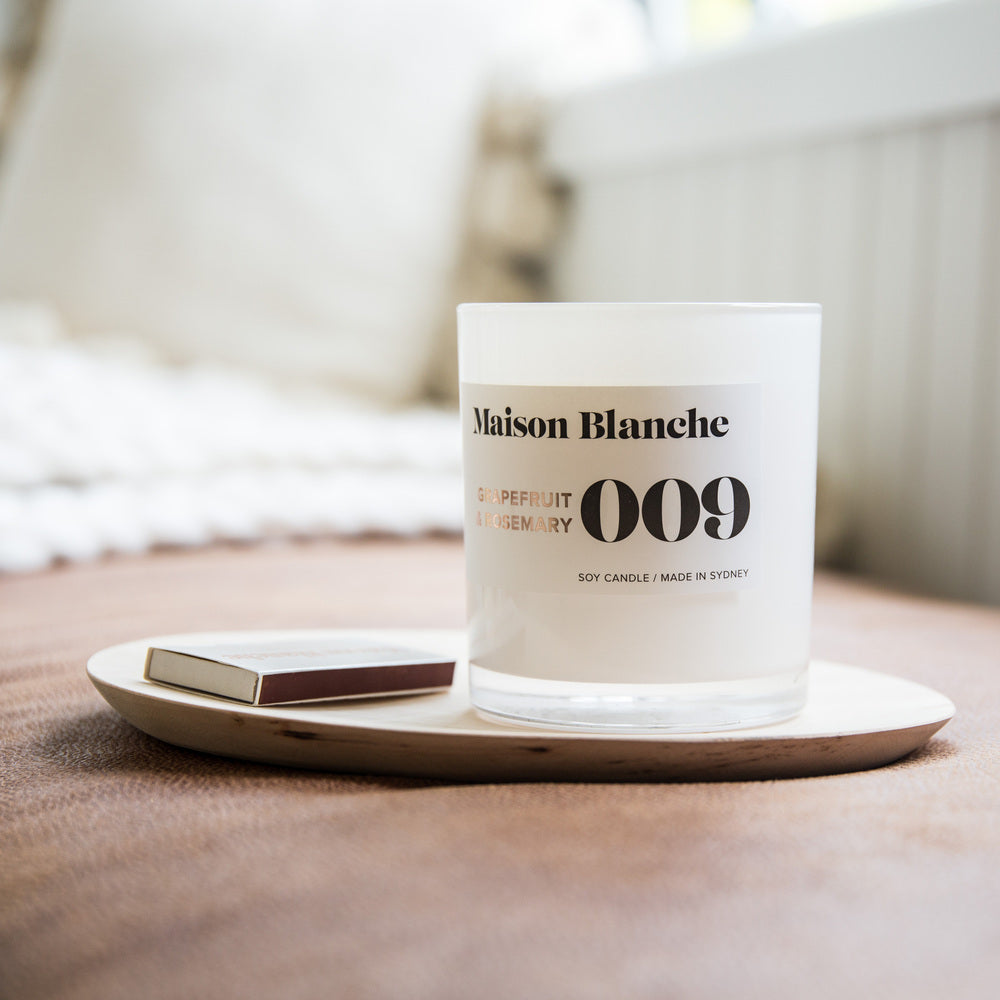 🍊 009 Grapefruit & Rosemary Medium Candle Maison Blanche 🌿🕯️✨ - Fresh, citrusy, aromatic