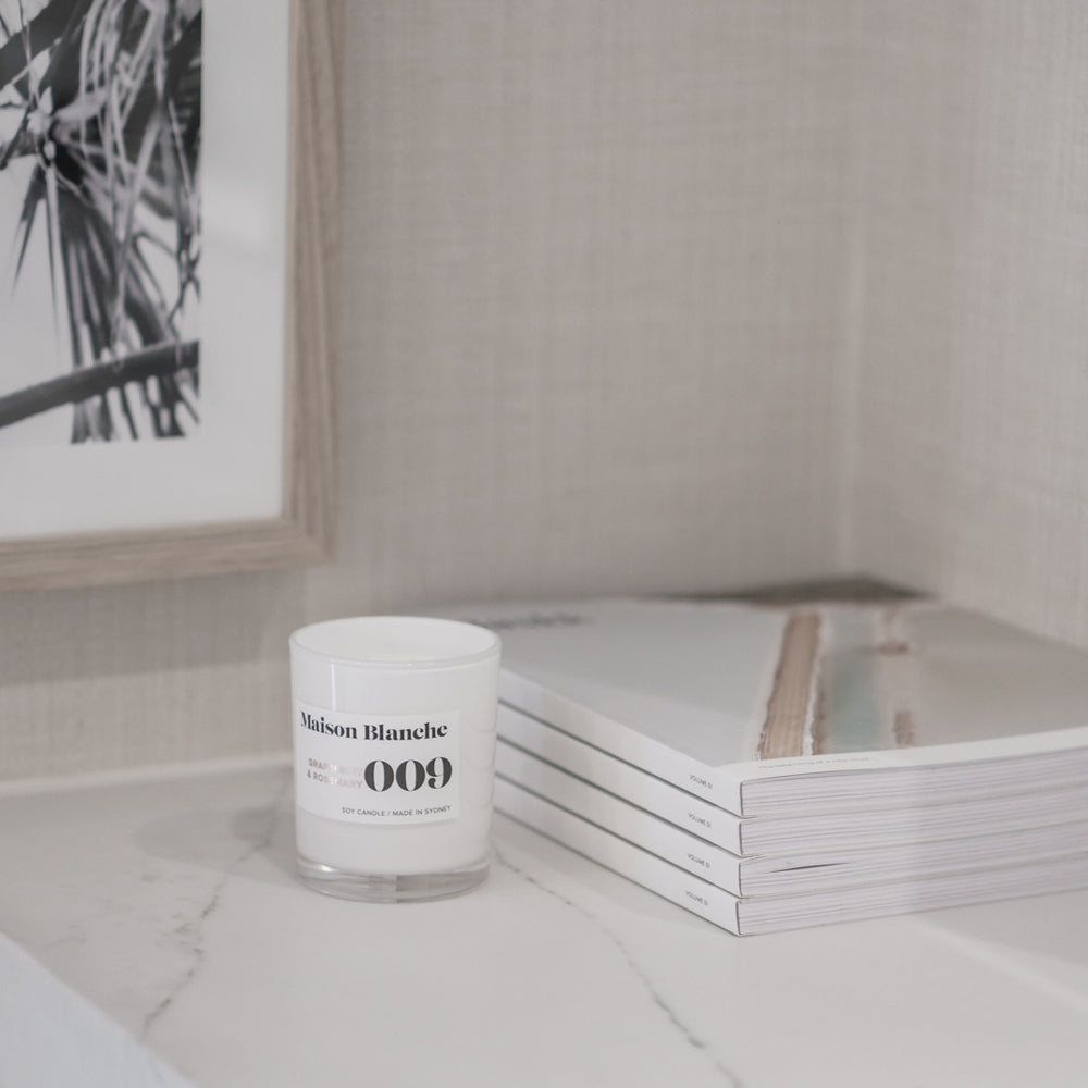 🍊 009 Grapefruit & Rosemary Medium Candle Maison Blanche 🌿🕯️✨ - Fresh, citrusy, aromatic
