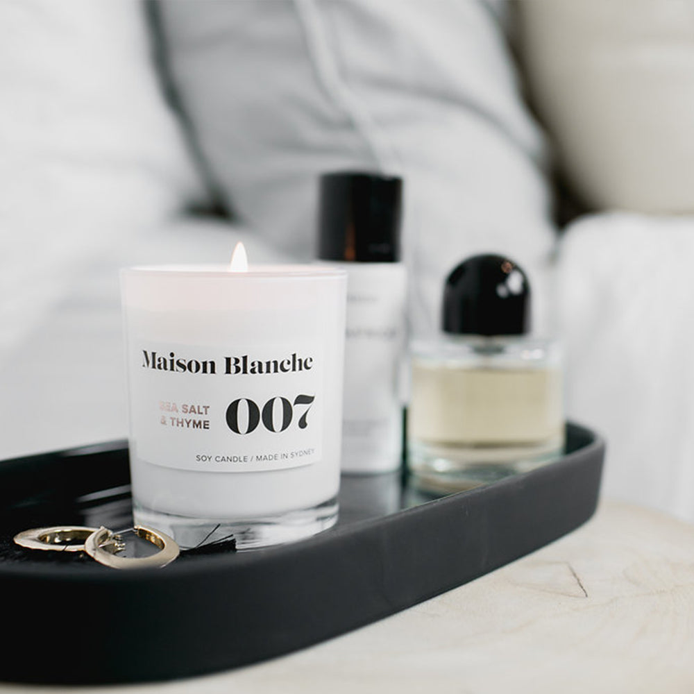 🌊 007 Sea Salt & Thyme Medium Candle Maison Blanche 🕯️✨🌿- Fresh, earthy, energising