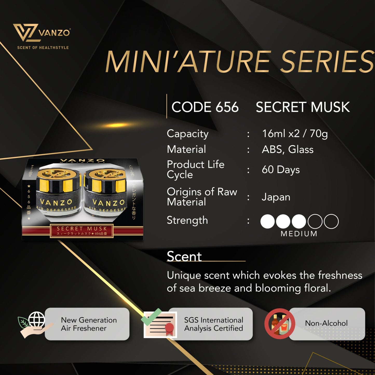 🖤 Secret Musk 656 VANZO 'Mini'ature  Car 🚗✨ - Mysterious, bold, addictive