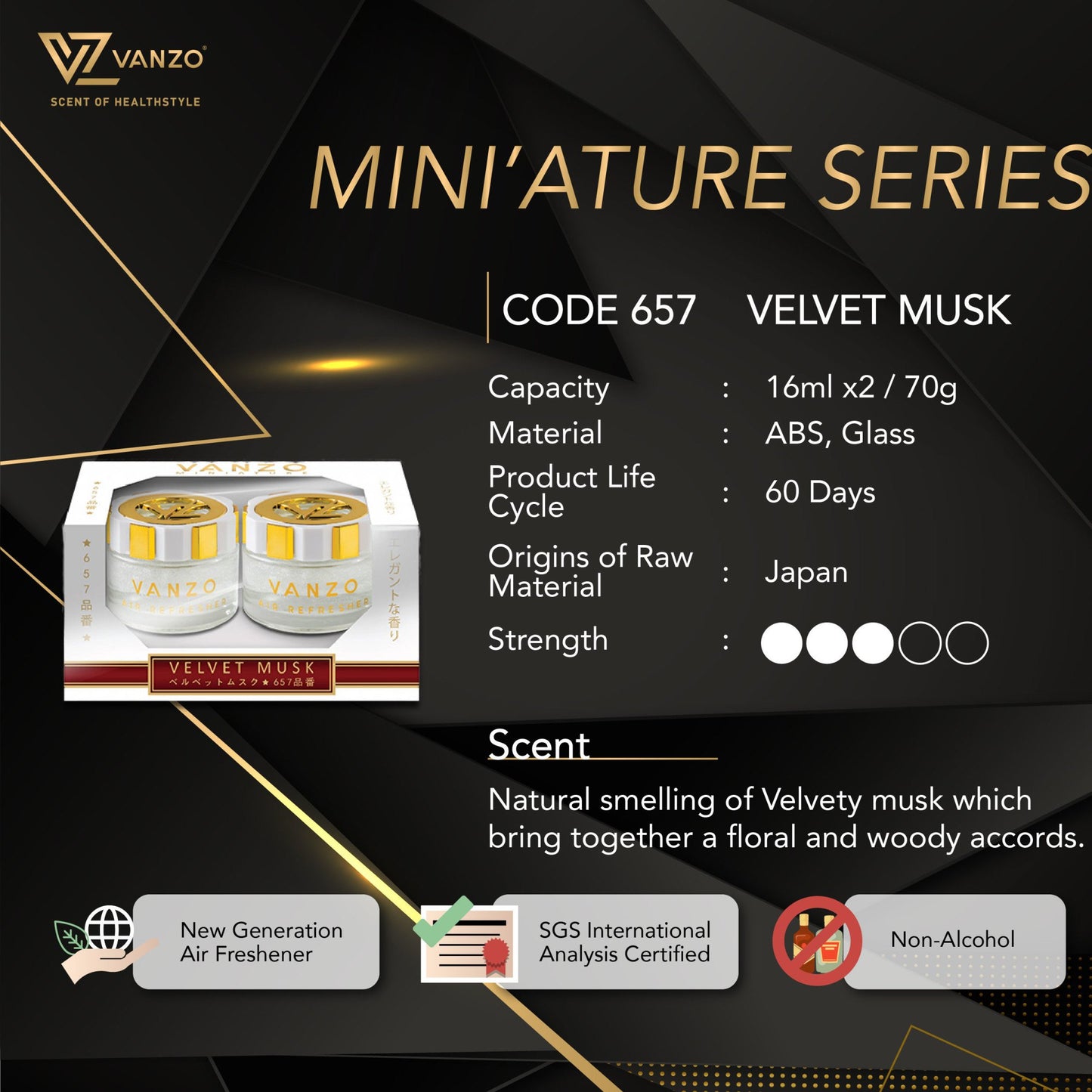 🌫️ Velvet Musk 657 VANZO 'Mini'ature Car 🚗✨💖 - Elegant, sensual, comforting