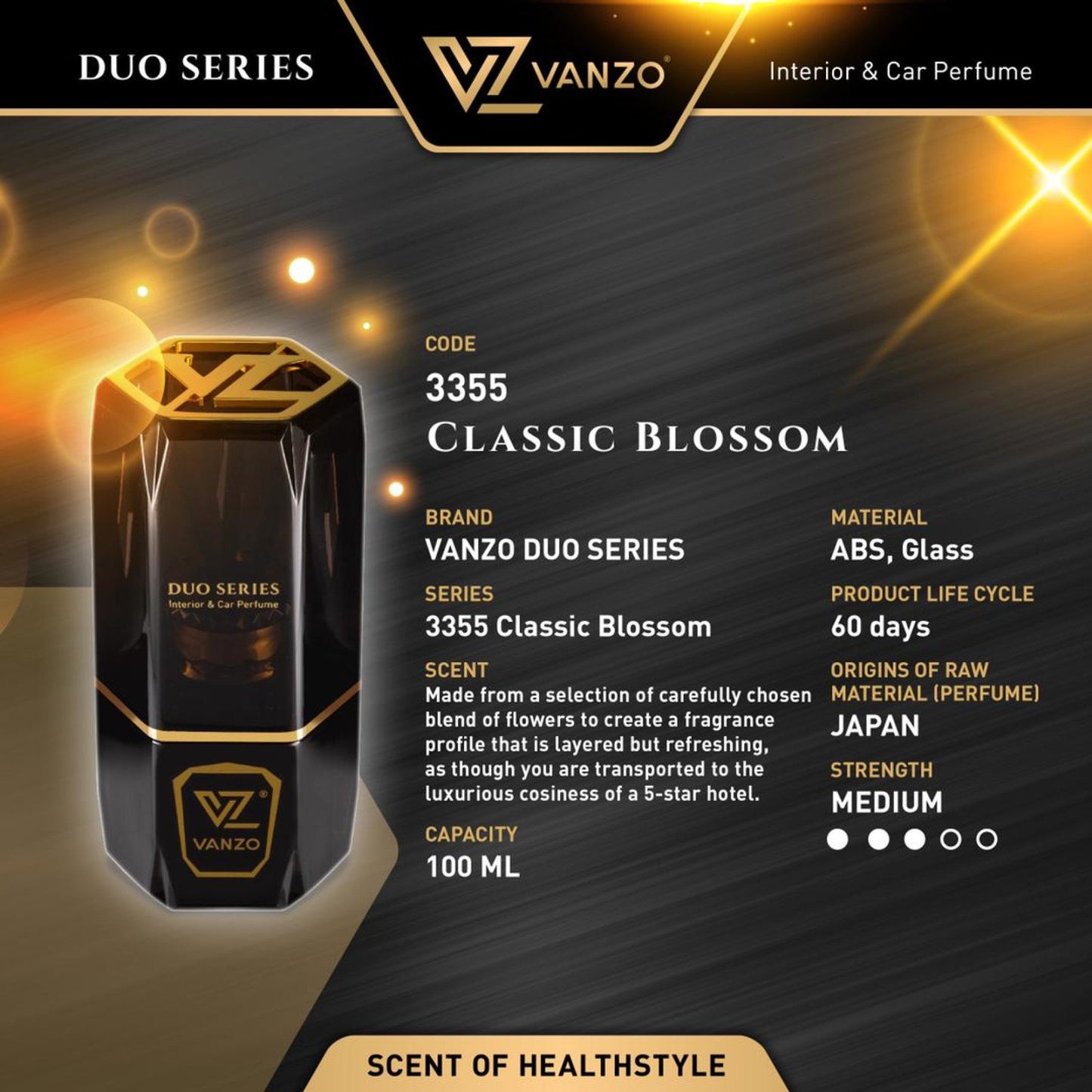🌸 Classic Blossom 3355 VANZO Car diffuser ✨🚗💮 - Clean, gentle