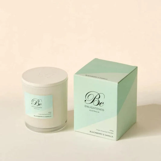 🫐 Blackberry & Vanilla Triple Scented Candle – 2 Wick 420g by Be Enlightened ✨🕯️🍦 - Sweet, smooth, sensually rich