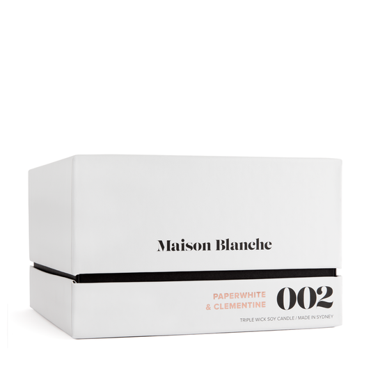 🍊 002 Paperwhite & Clementine Deluxe Candle Maison Blanche ✨🕯️🌼 - Luminous, floral, citrusy