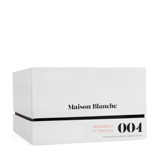 🍊 004 Bergamot & Tobacco Deluxe Candle – Maison Blanche 🕯️🖤🔥- Warm, smoky, fresh