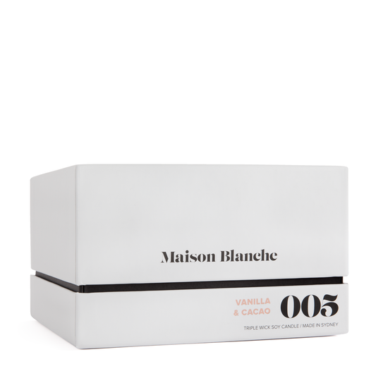 🍫 005 Vanilla & Cacao Deluxe Candle – Maison Blanche ✨🕯️🤎 Decadent, comforting, irresistibly sweet