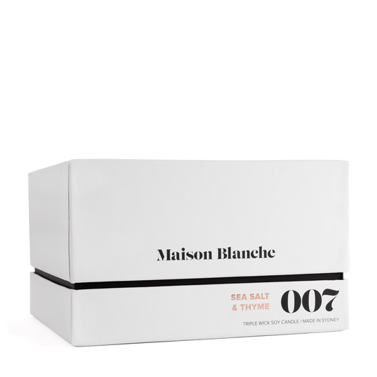 🌊 007 Sea Salt & Thyme Deluxe Candle  Maison Blanche 🕯️✨🌿- Fresh, earthy, energising