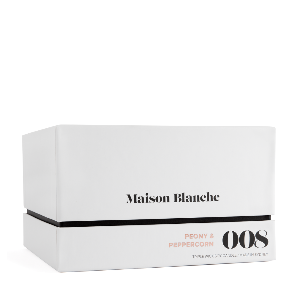 🌸 008 Peony & Peppercorn Deluxe Candle Maison Blanche ✨🕯️💗 - Floral, fresh, subtly spicy
