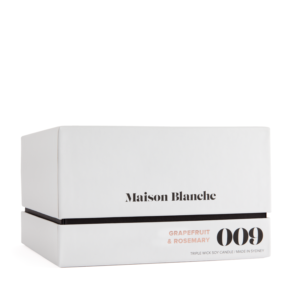 🍊 009 Grapefruit & Rosemary Deluxe Candle Maison Blanche 🌿🕯️✨ - Fresh, citrusy, aromatic
