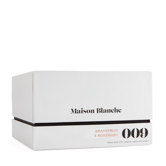 🍊 009 Grapefruit & Rosemary Deluxe Candle Maison Blanche 🌿🕯️✨ - Fresh, citrusy, aromatic