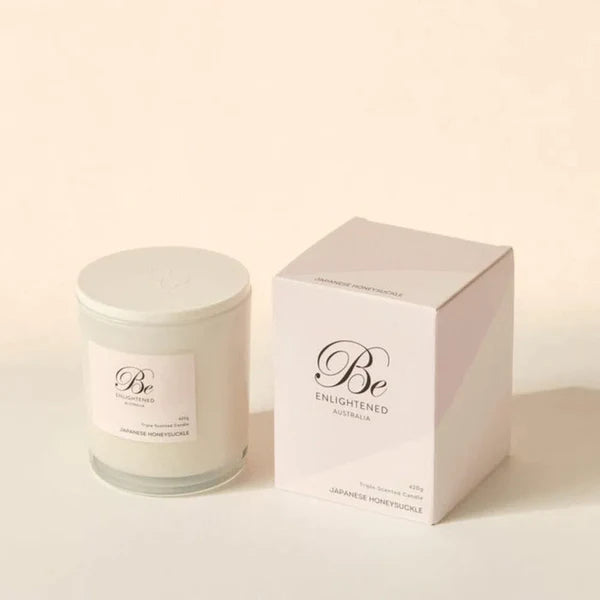 🌸 Japanese Honeysuckle Triple Scented Candle – 420g by Be Enlightened ✨🕯️💮 - Floral, fresh, dreamy