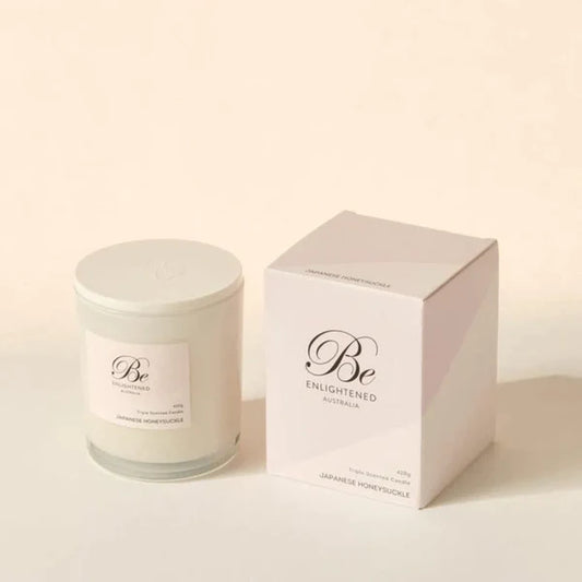 🌸 Japanese Honeysuckle Triple Scented Candle – 420g by Be Enlightened ✨🕯️💮 - Floral, fresh, dreamy