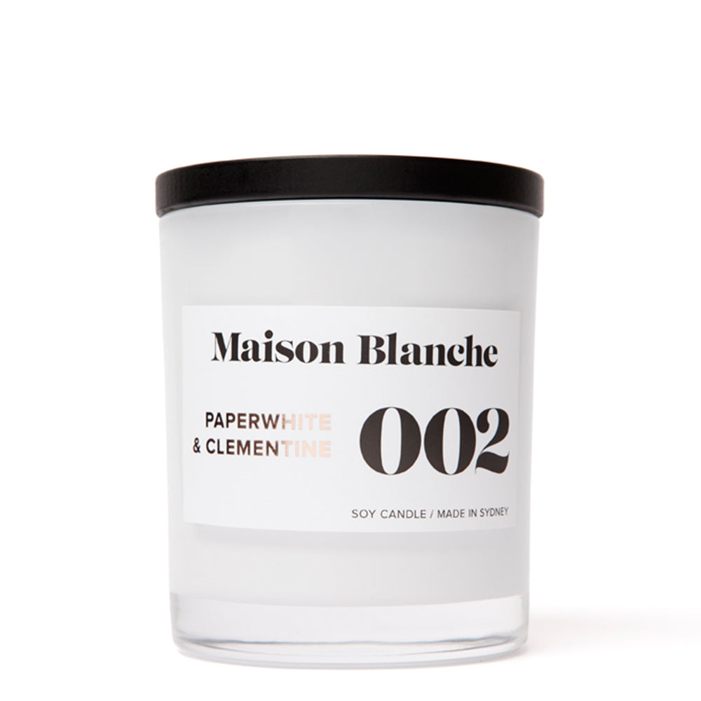 🍊 002 Paperwhite & Clementine Large Candle Maison Blanche ✨🕯️🌼 - Luminous, floral, citrusy
