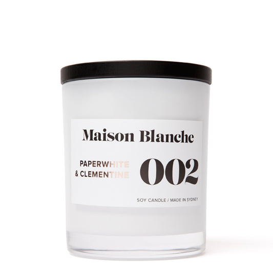 🍊 002 Paperwhite & Clementine Large Candle Maison Blanche ✨🕯️🌼 - Luminous, floral, citrusy