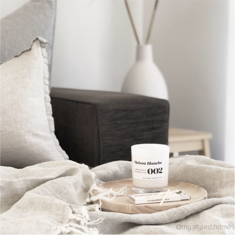 🍊 002 Paperwhite & Clementine Large Candle Maison Blanche ✨🕯️🌼 - Luminous, floral, citrusy