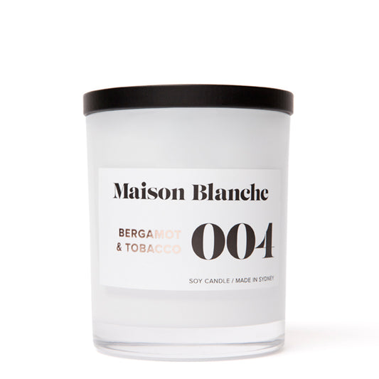 🍊 004 Bergamot & Tobacco Medium Candle – Maison Blanche 🕯️🖤🔥- Warm, smoky, fresh