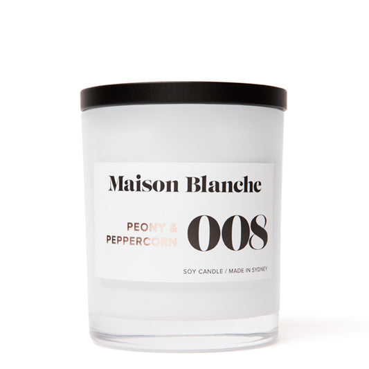 🌸 008 Peony & Peppercorn Medium Candle Maison Blanche ✨🕯️💗 - Floral, fresh, subtly spicy