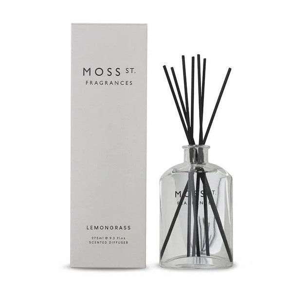🍋 Lemongrass 275ml Reed Diffuser – Moss St. Fragrances 🌿✨ - Clean, citrusy, uplifting