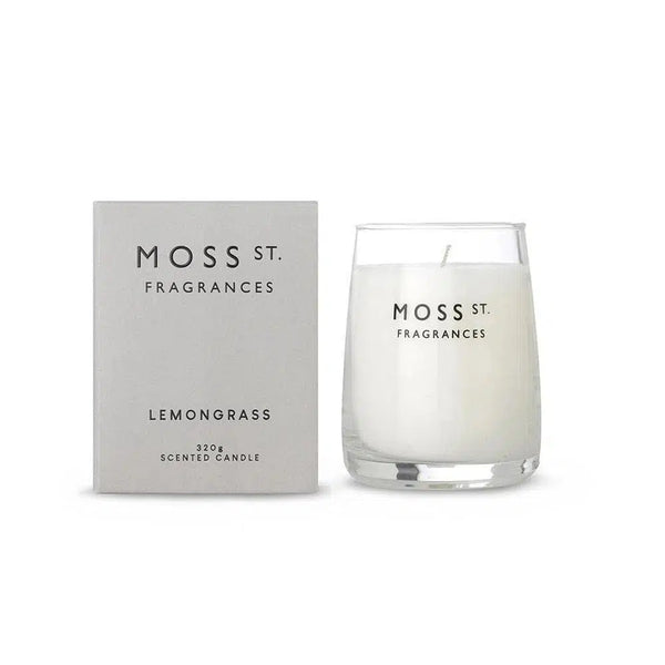🍋 Lemongrass 320g Soy Candle Moss St. Fragrances 🕯️💫 - Bright, zesty, invigorating