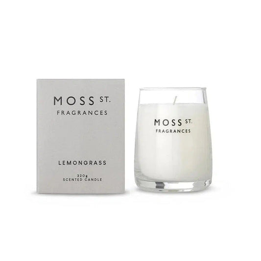 🍋 Lemongrass 320g Soy Candle Moss St. Fragrances 🕯️💫 - Bright, zesty, invigorating
