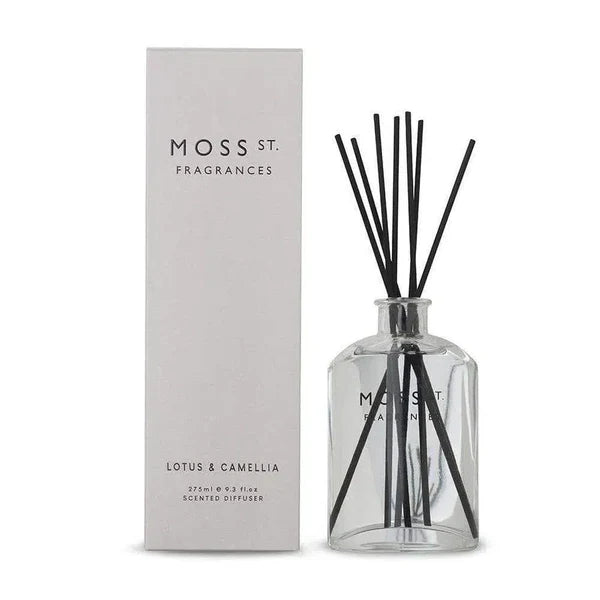 ✨Lotus & Camellia Reed Diffuser 275ml – Moss St. Fragrances 🌸🌿- Light, floral