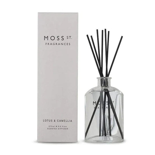 ✨Lotus & Camellia Reed Diffuser 275ml – Moss St. Fragrances 🌸🌿- Light, floral