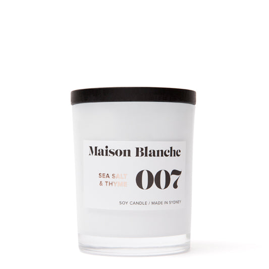 🌊 007 Sea Salt & Thyme Medium Candle  Maison Blanche 🕯️✨🌿- Fresh, earthy, energising