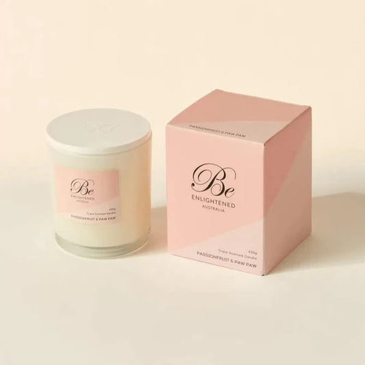 🥭 Passionfruit & Paw Paw Triple Scented Candle – Be Enlightened 🍈✨🕯️ - Fruity, exotic