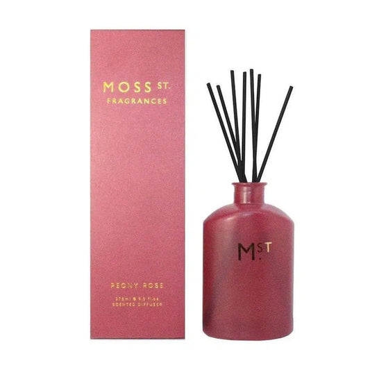 🌸 Peony Rose 275ml Reed Diffuser – Moss St. Fragrances 💐✨ - Fresh, floral, graceful