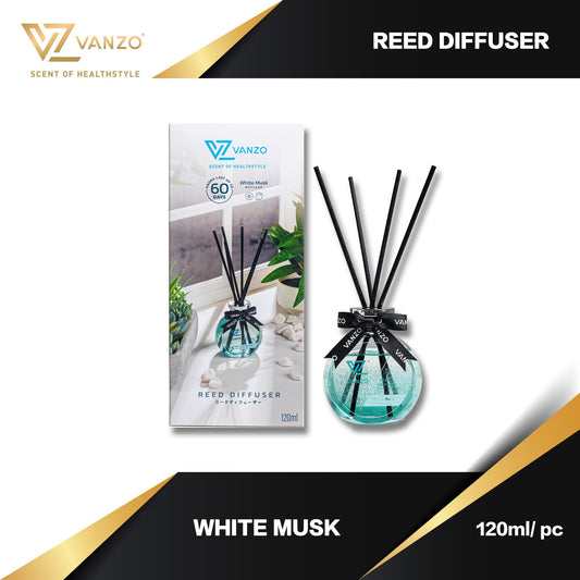 VANZO Reed Diffuser – White Musk (120ML) 🤍✨