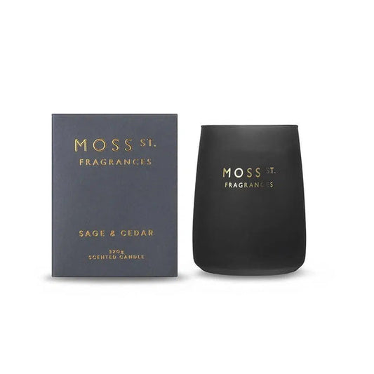 🌿Sage & Cedar 320g Soy Candle – Moss St. Fragrances 🌿🪵🕯️- Clean, green, deeply soothing
