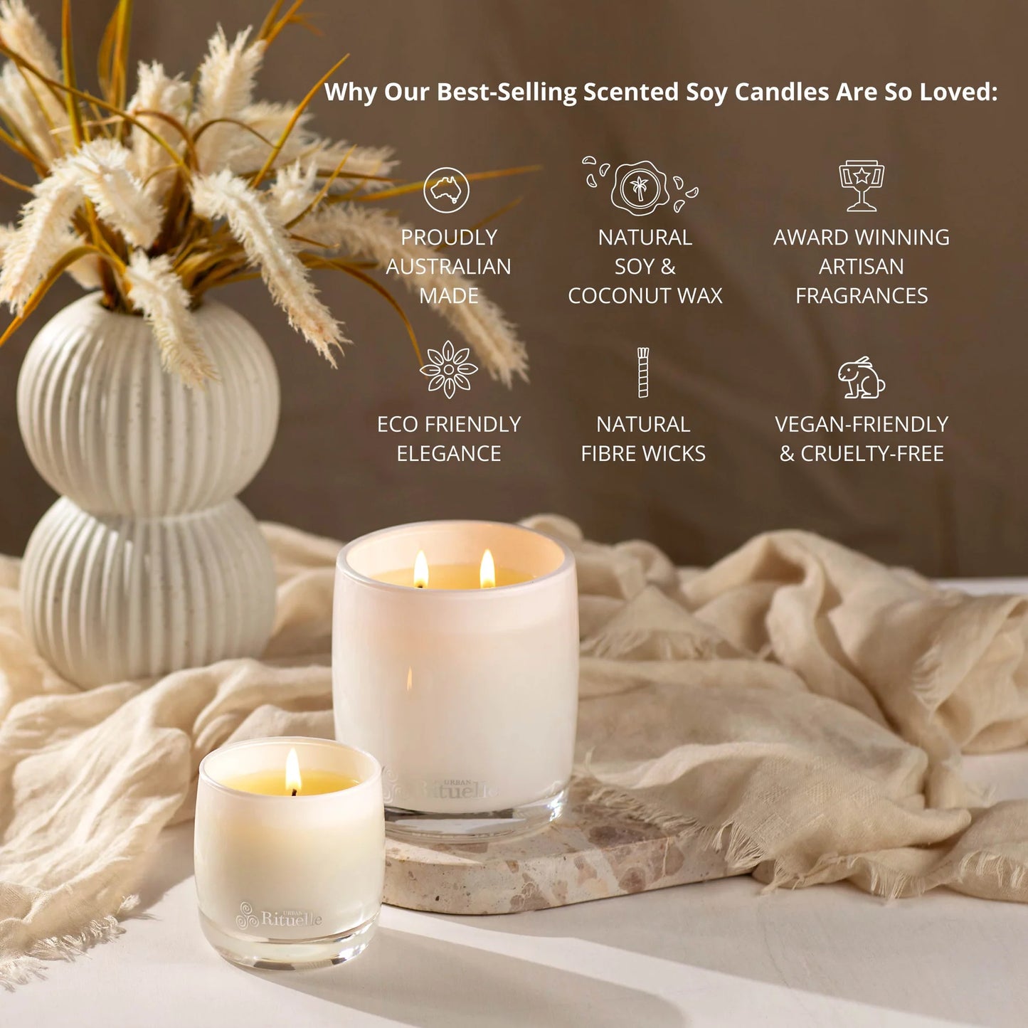 🍋 Lemongrass, Mandarin Zest, Tahitian Lime & Sandalwood Scented Soy Candle (400g）By Urban Rituelle 🌿🍊🍈 -  smooth, creamy