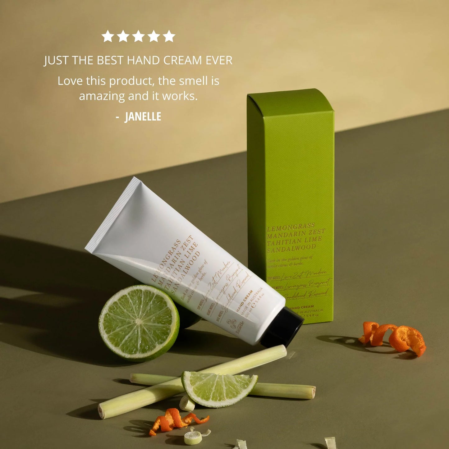 🍋 Lemongrass, Mandarin Zest, Tahitian Lime & Sandalwood – Hand Cream (100ml) By Urban Rituelle