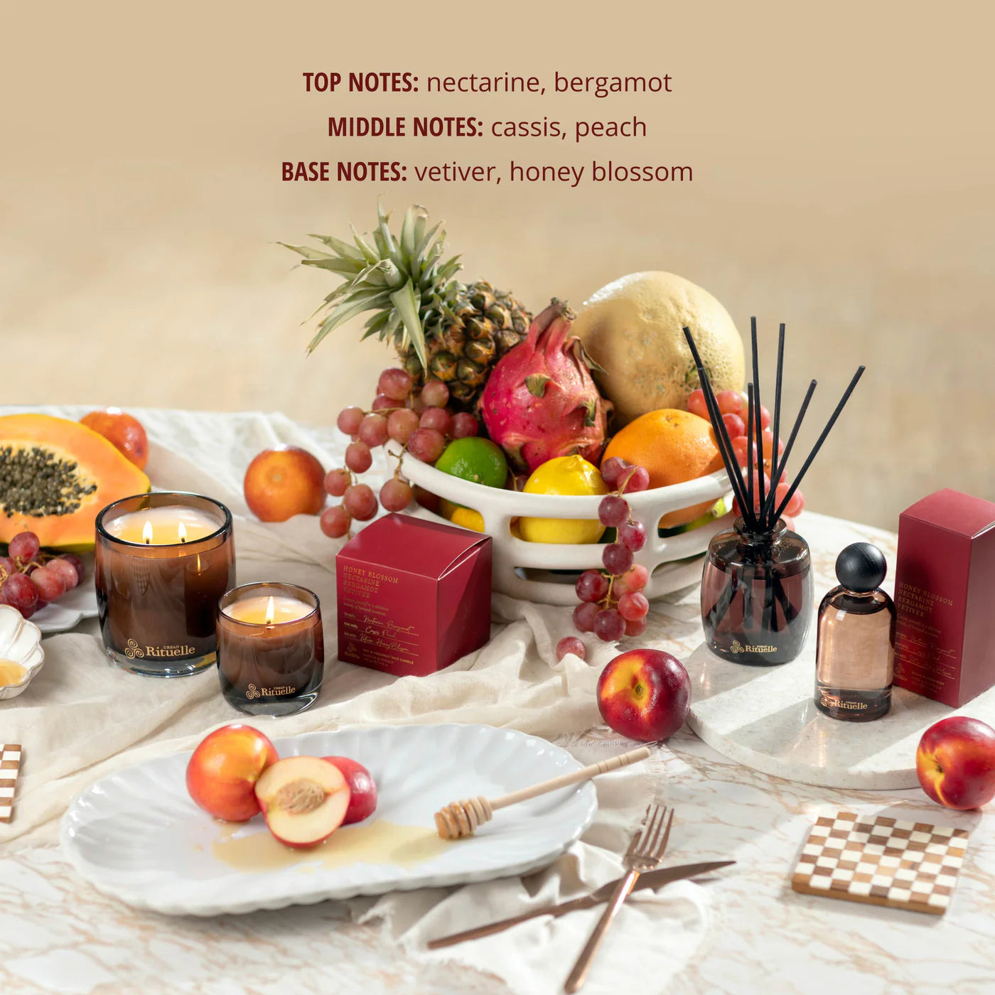 🍑 Nectarine, Honey Blossom, Bergamot & Vetiver – Room & Linen Mist (100ml) by Urban Rituelle