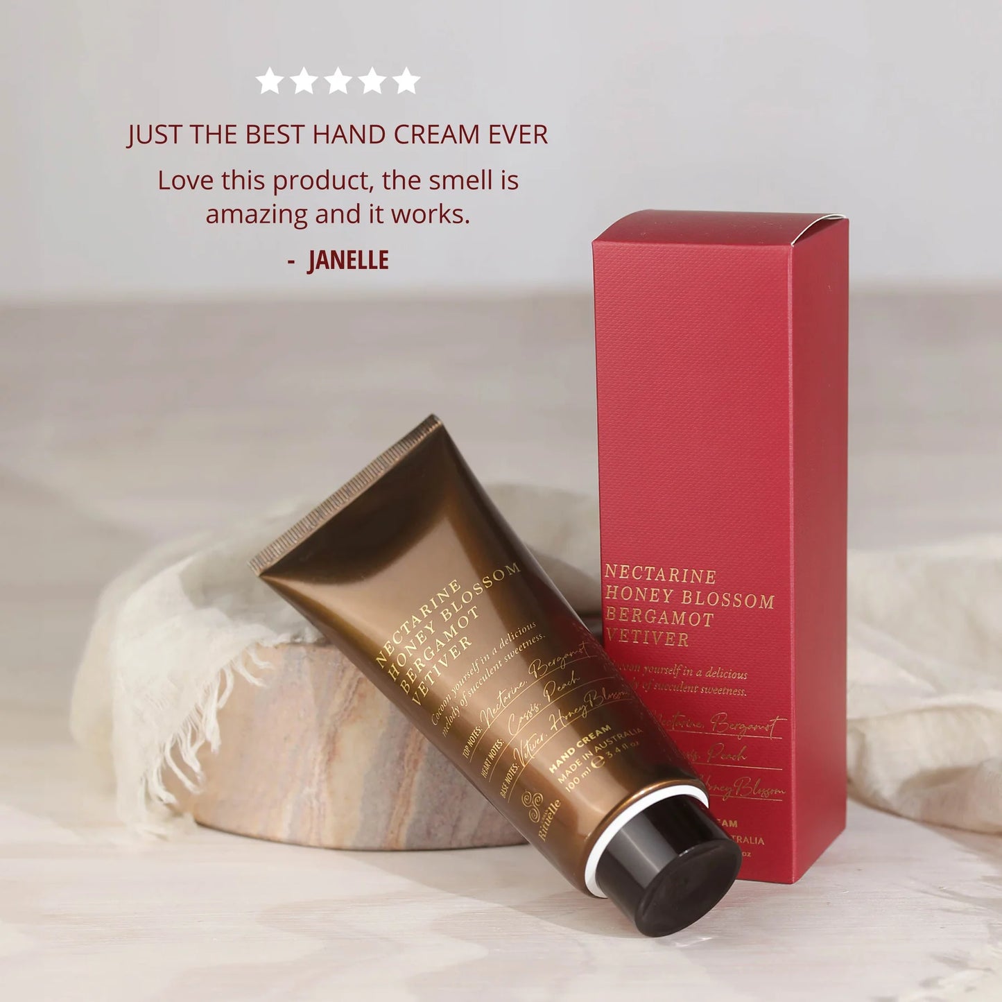 🍑 Nectarine, Honey Blossom, Bergamot & Vetiver – Hand Cream (100ml) By Urban Rituelle