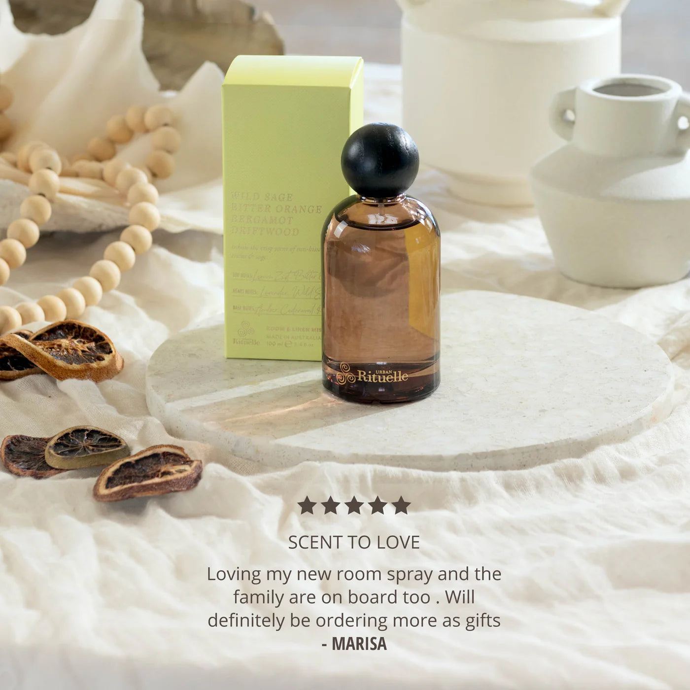 🌿 Wild Sage, Bitter Orange, Bergamot & Driftwood – Room & Linen Mist (100ml) by Urban Rituelle