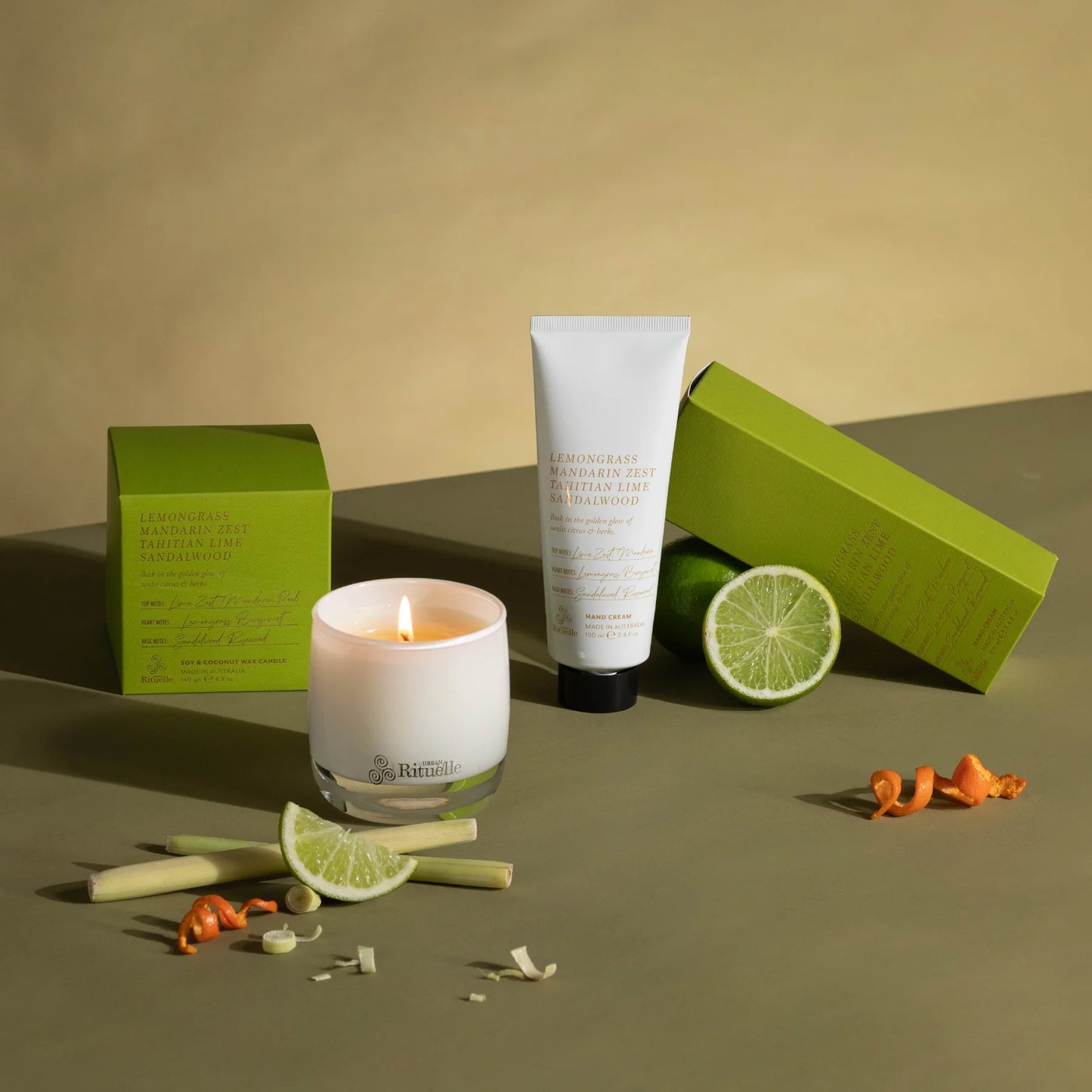 🍋 Lemongrass, Mandarin Zest, Tahitian Lime & Sandalwood – Hand Cream (100ml) By Urban Rituelle