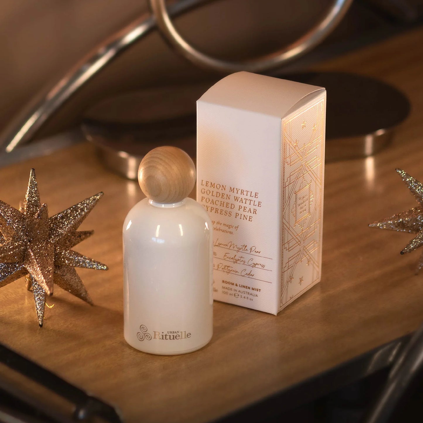🌼 Lemon Myrtle, Golden Wattle, Poached Pear & Cypress Pine – Room & Linen Mist (100ml) By Urban Rituelle