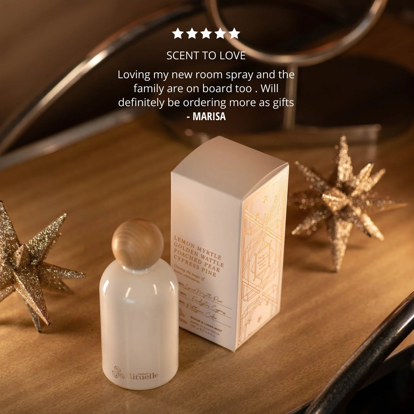 🌼 Lemon Myrtle, Golden Wattle, Poached Pear & Cypress Pine – Room & Linen Mist (100ml) By Urban Rituelle