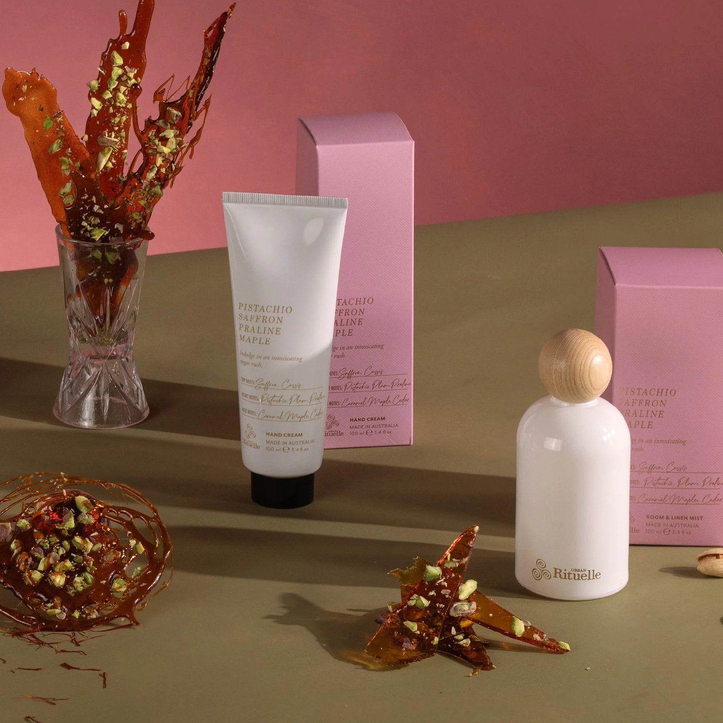 🥜 Pistachio, Saffron, Praline & Maple – Room & Linen Mist (100ml) by Urban Rituelle