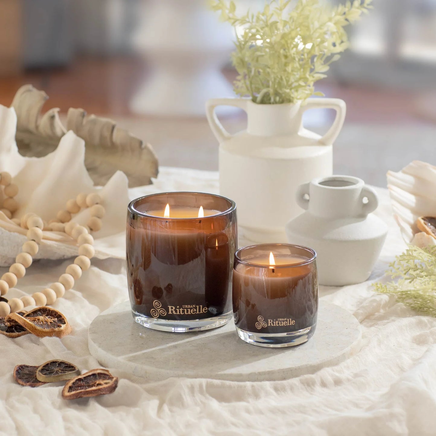 🌿 Wild Sage, Bitter Orange, Bergamot & Driftwood Scented Soy Candle (400g) By Urban Rituelle 🍊🍋🌿 - earthy, uplifting