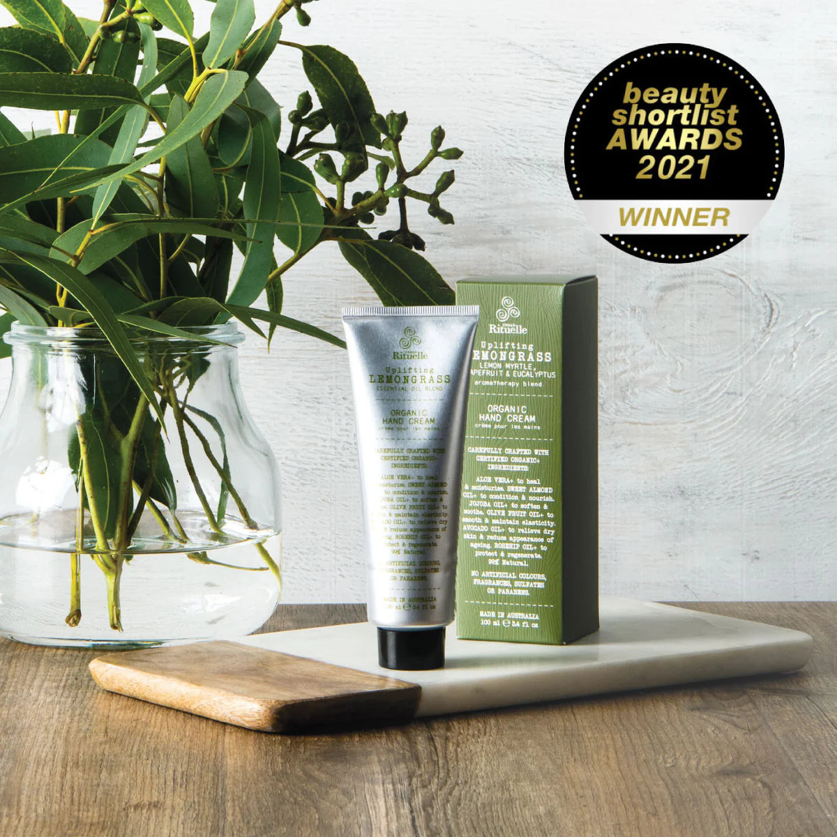 🍋 Lemongrass, Lemon Myrtle, Grapefruit & Eucalyptus – Organic Hand Cream (100ml) By Urban Rituelle